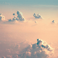 Above the fluffy morning clouds