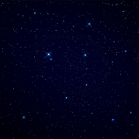 Stars in the night sky glowing blue